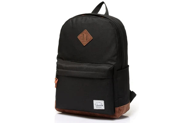 Black Vaschy ClassicPack backpack with a front zip pocket and contrasting base.