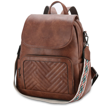 Quilted Vegen Leather Flap Backpack Purse