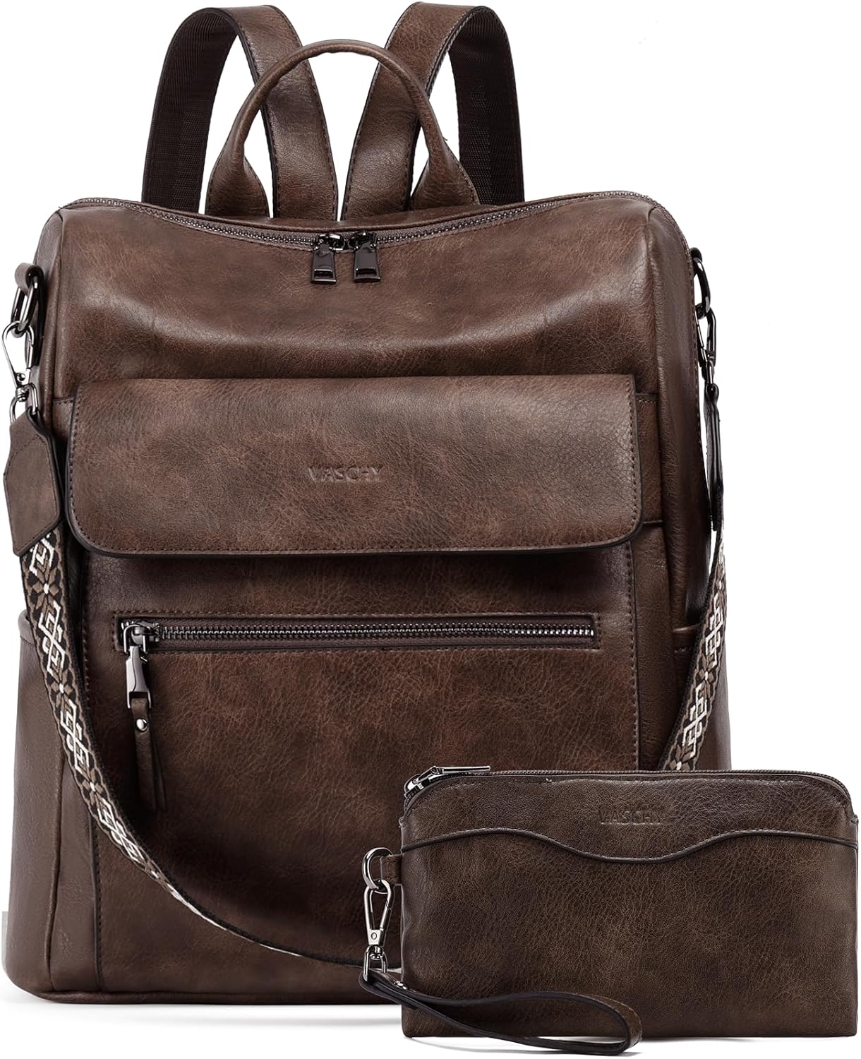The Sak Brown Leather Whipstitch Convertible Backpack with Bohemian Guitar Strap The Sak Detachable Strap Backpacks | Mercari main image 2